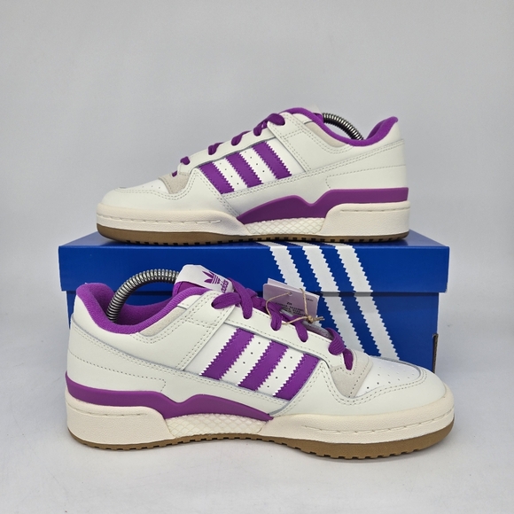 New Adidas Forum Low CL 'White Purple Burst' Women's Shoes Size 8.5 - Picture 4 of 8